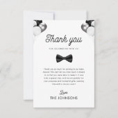 Retro Bow Stropdas & Balloons Boy Baby shower Dank Bedankkaart (Voorkant)