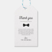 Retro Bow Stropdas & Balloons Boy Baby shower Dank Cadeaulabel (Voorkant)