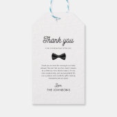 Retro Bow Stropdas & Balloons Boy Baby shower Dank Cadeaulabel (Achterkant)