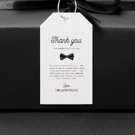Retro Bow Stropdas & Balloons Boy Baby shower Dank Cadeaulabel