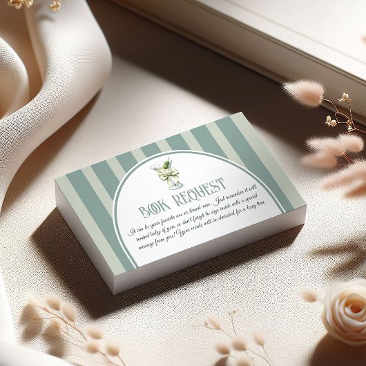 Retro Bow Tini One Martini Book For Baby Shower Informatiekaartje