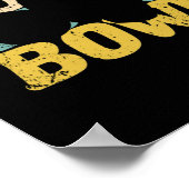 Retro Bowl Old School Bowling  Ball Pins Poster (Hoek)