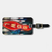 Retro BOWL-teken Bag Label Bagagelabel (Voorkant horizontaal)