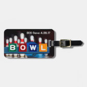 Retro BOWL-teken Game Badge voor perfecte game Bagagelabel (Voorkant horizontaal)