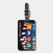 Retro BOWL-teken Game Badge voor perfecte game Bagagelabel (Voorkant verticaal)