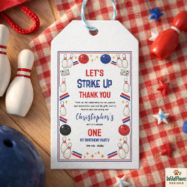 Retro Bowling 1e verjaardag – Plezier voor kindere Cadeaulabel
