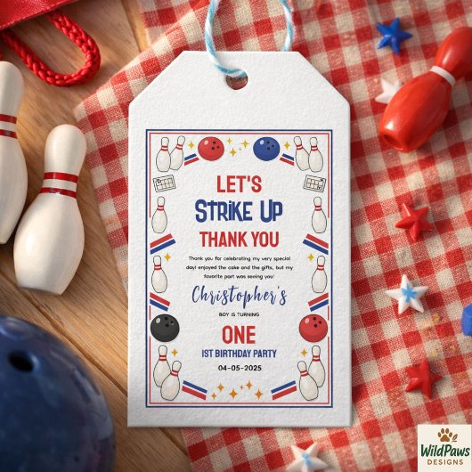 Retro Bowling 1st Birthday – Fun Kids Cadeaulabel