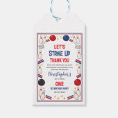 Retro Bowling 1st Birthday – Fun Kids Cadeaulabel (Voorkant)