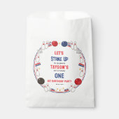 Retro Bowling 1st Birthday Party – Fun Kids  Bedankzakje (Voorkant)