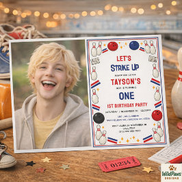 Retro Bowling 1st Birthday Party – Fun Kids  Kaart