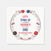 Retro Bowling 1st Birthday Party – Fun Kids  Servet (Voorkant)