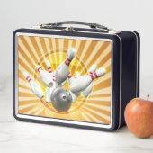 Retro Bowling-afbeelding in geel en zwart (In situ)