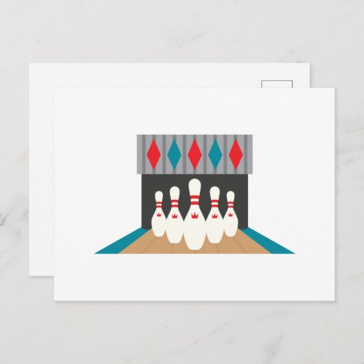 Retro Bowling Alley Briefkaart (Voorkant / Achterkant)