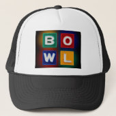 Retro, Bowling Alley, Neon B O W L-teken, Trucker Pet (Voorkant)
