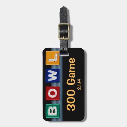 Retro Bowling Bagagelabel (Voorkant verticaal)