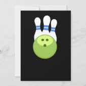 Retro Bowling Birthday Party Invitation Kaart (Achterkant)