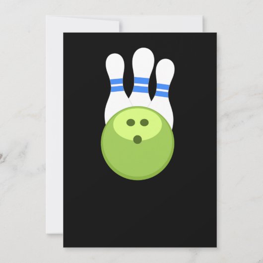 Retro Bowling Birthday Party Invitation Kaart (Achterkant)