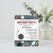 Retro Bowling Birthday Party Kaart (Staand voorkant)