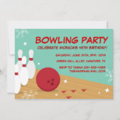 Retro Bowling Birthday Party - Uitnodigingen (Voorkant)