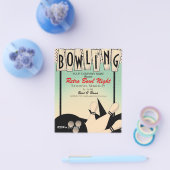 Retro Bowling Bowl Night Bedrijfsfeest Flyer (Enkel)