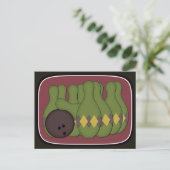 Retro Bowling Briefkaart (Staand voorkant)
