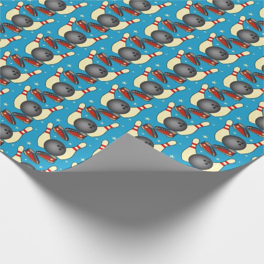 Retro Bowling  Cadeaupapier (Hoek)