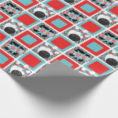 Retro Bowling Chevron inpakpapier (Hoek)