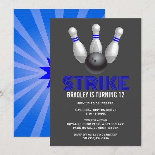 Retro Bowling Elke ouderdag Kaart (Voorkant / Achterkant)