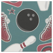 Retro Bowling Fabric Stof (Close Up)