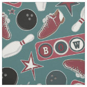Retro Bowling Fabric Stof (Swatch)