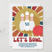 Retro Bowling Feest Kaart (Voorkant)