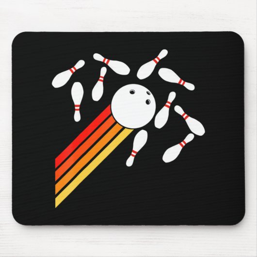 retro Bowling Fun Bowling Party Muismat (Voorkant)