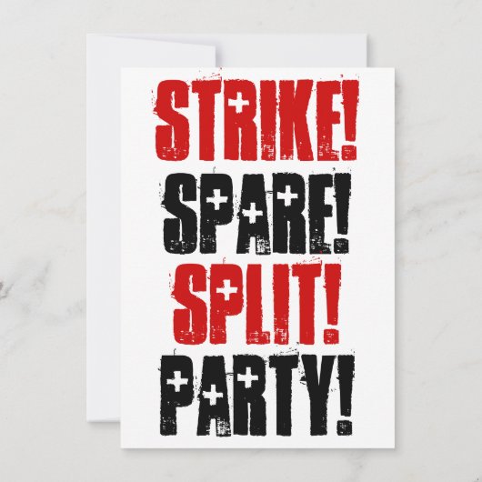 Retro Bowling het Geachte Jargon van de Uitnodigin Kaart (Achterkant)