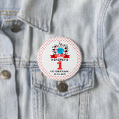 Retro Bowling Kids 1e Verjaardagsfeestje Ronde Button 7,6 Cm (In situ)