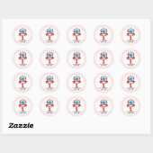 Retro Bowling Kids 1e Verjaardagsfeestje Ronde Sticker (Vel)