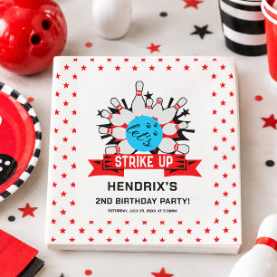 Retro Bowling Kids 1e verjaardagsfeestje Servet