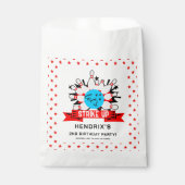 Retro Bowling Kids 1st Birthday Party Bedankzakje (Voorkant)