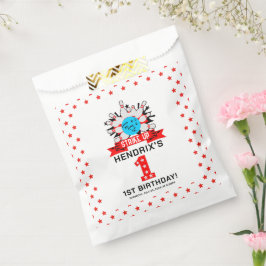 Retro Bowling Kids 1st Birthday Party Bedankzakje