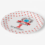 Retro Bowling Kids 1st Birthday Party Papieren Bordje (Gekanteld)