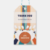 Retro Bowling Kids Verjaardag Cadeaulabel (Voorkant)