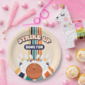 Retro Bowling Kids Verjaardag Papieren Bordje (Feest)