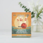 Retro Bowling Kids Verjaardagsfeestuitnodiging Feestdagenkaart (Staand voorkant)