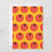 Retro Bowling Kind Birthday Party Invitation Kaart (Achterkant)