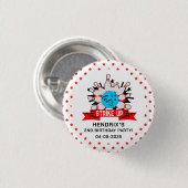 Retro Bowling Kinderen 1e Verjaardagsfeestje Ronde Button 3,2 Cm (Voorkant /achterkant)
