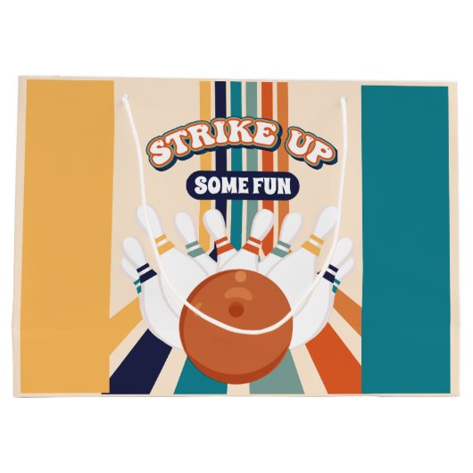 Retro Bowling kinderen Birthday Party Groot Cadeauzakje (Achterkant)