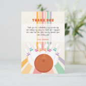 Retro Bowling kinderen Verjaardagsfeest Bedankkaart (Staand voorkant)