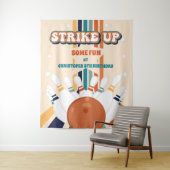 Retro Bowling kinderen Verjaardagsfeestje Achtergr Wandkleed (In situ)