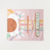 Retro Bowling kinderen Verjaardagsfeestje Achtergr Wandkleed (Voorkant (horizontaal))