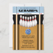 Retro Bowling Lane verjaardagsfeestje uitnodiging (Voorkant)