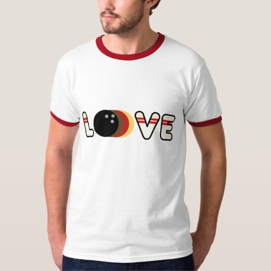 Retro Bowling Love T-shirt (Voorkant)